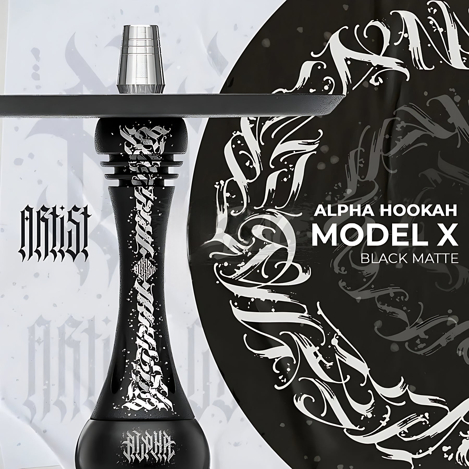 Original Alpha Hookah X Artist Black Matte (Without Flask)
