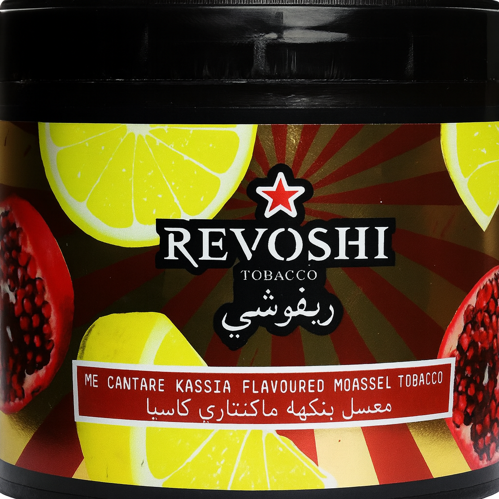 Revoshi Shisha Tobacco Me Cantare Kassia (250g) | Pomegranate Lemon |Sweet, Zesty, Refreshing