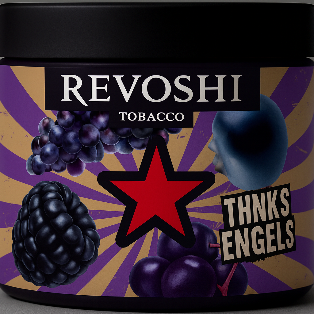 Revoshi Shisha Tobacco Thanks Engels (250g) | Blueberries, Grapes, and Tropical Fruit