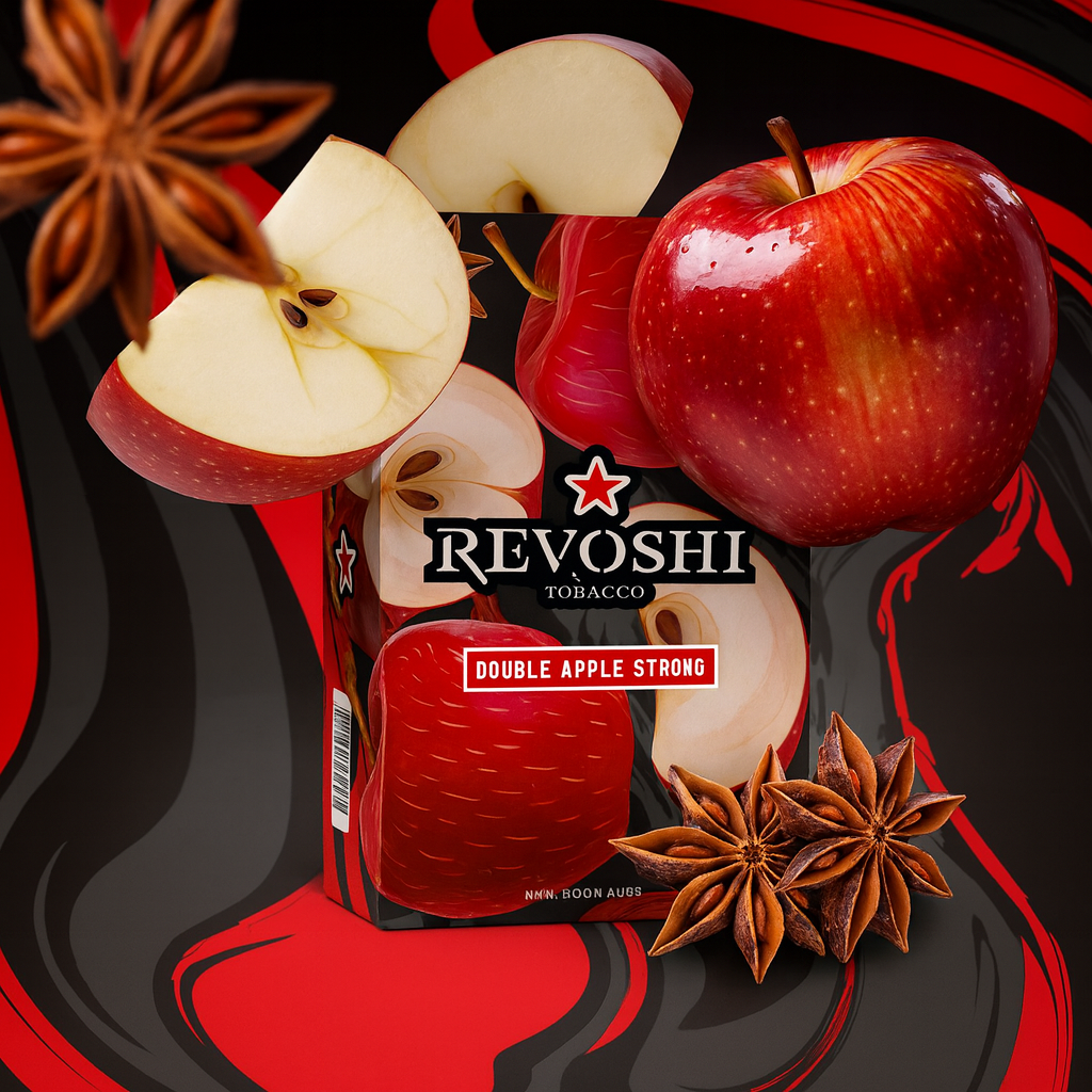 Revoshi Shisha Tobacco Double Apple Strong (250g) | Bold Two Apples Anise Flavor