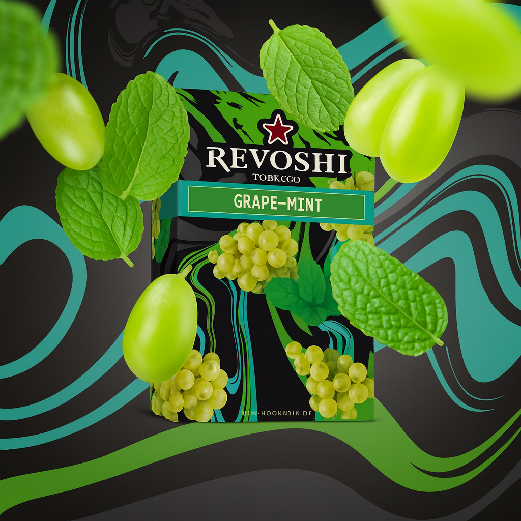Revoshi Shisha Tobacco Grape Mint (250g) | Sweet, Tangy, Cool