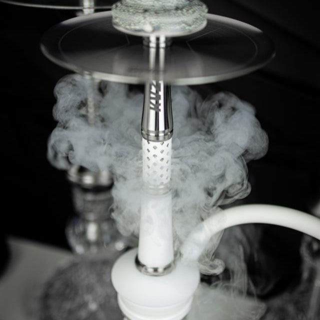 KVZE Grid White with Pink Rose and Flask - Shishabox UAE