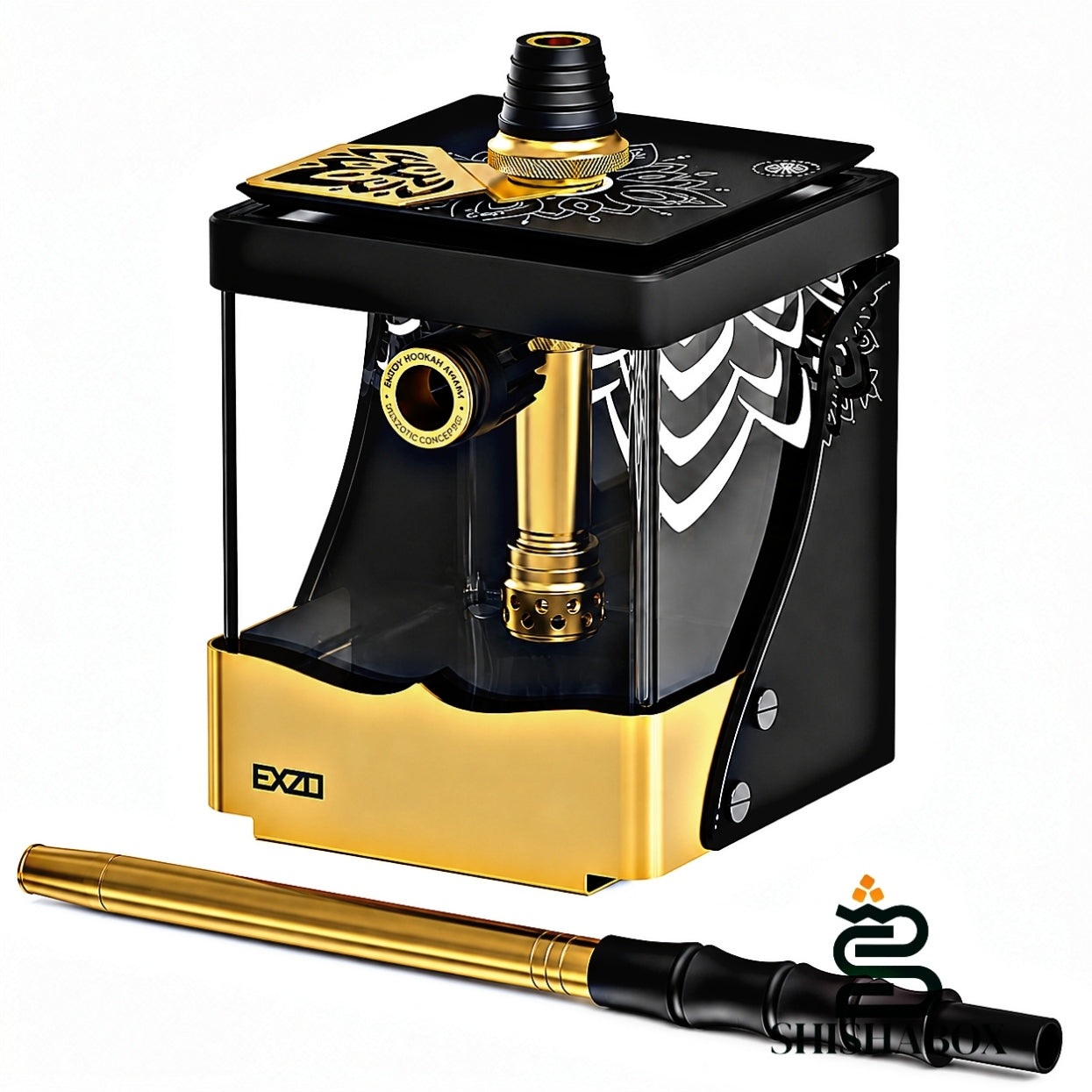 Original Alpha Hookah Smart Exzo (Gold) | The Masterpiece of Luxury Engineering
