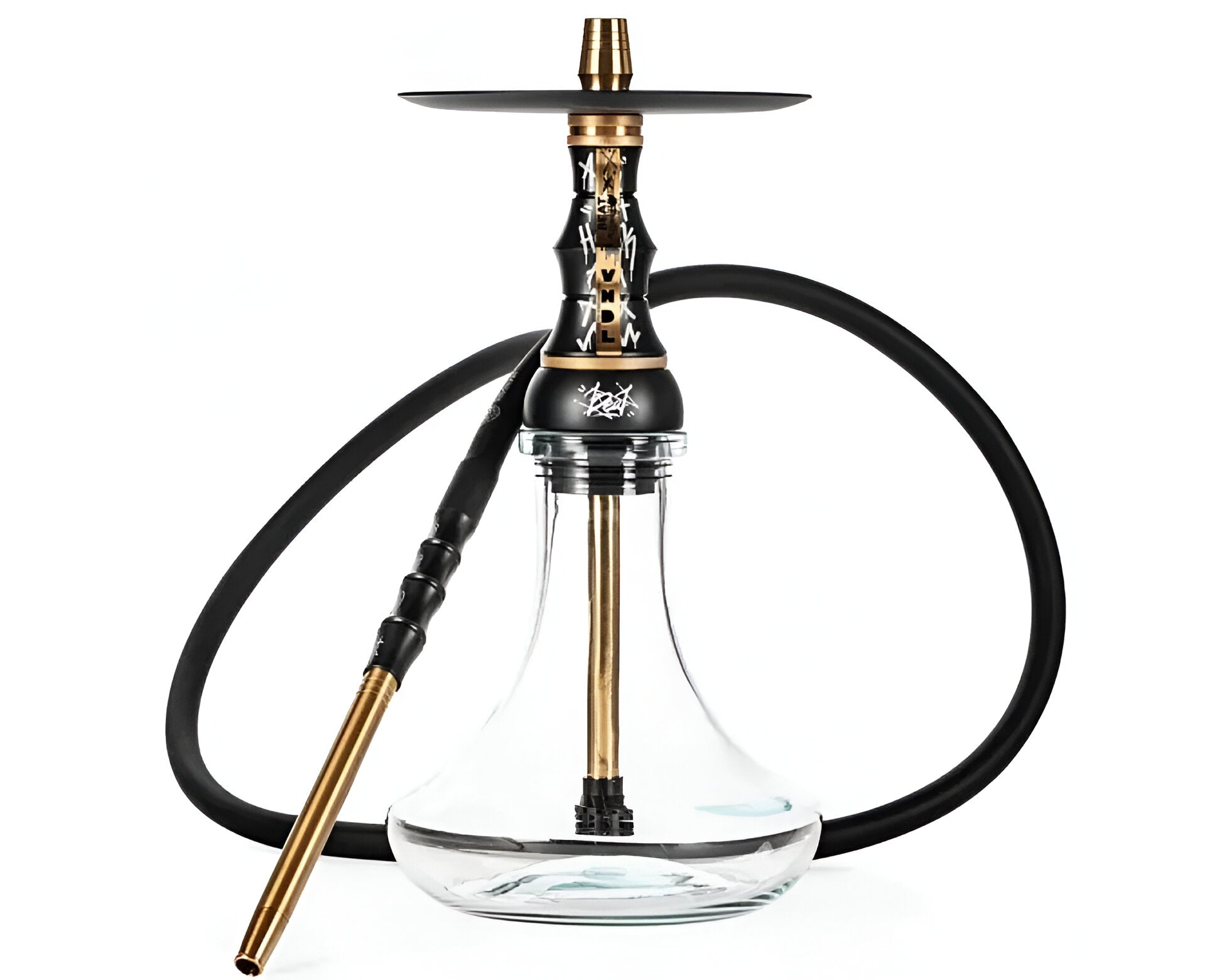 Original Alpha Hookah Beat VNDL Black with White Clear Flask (Complete Set)