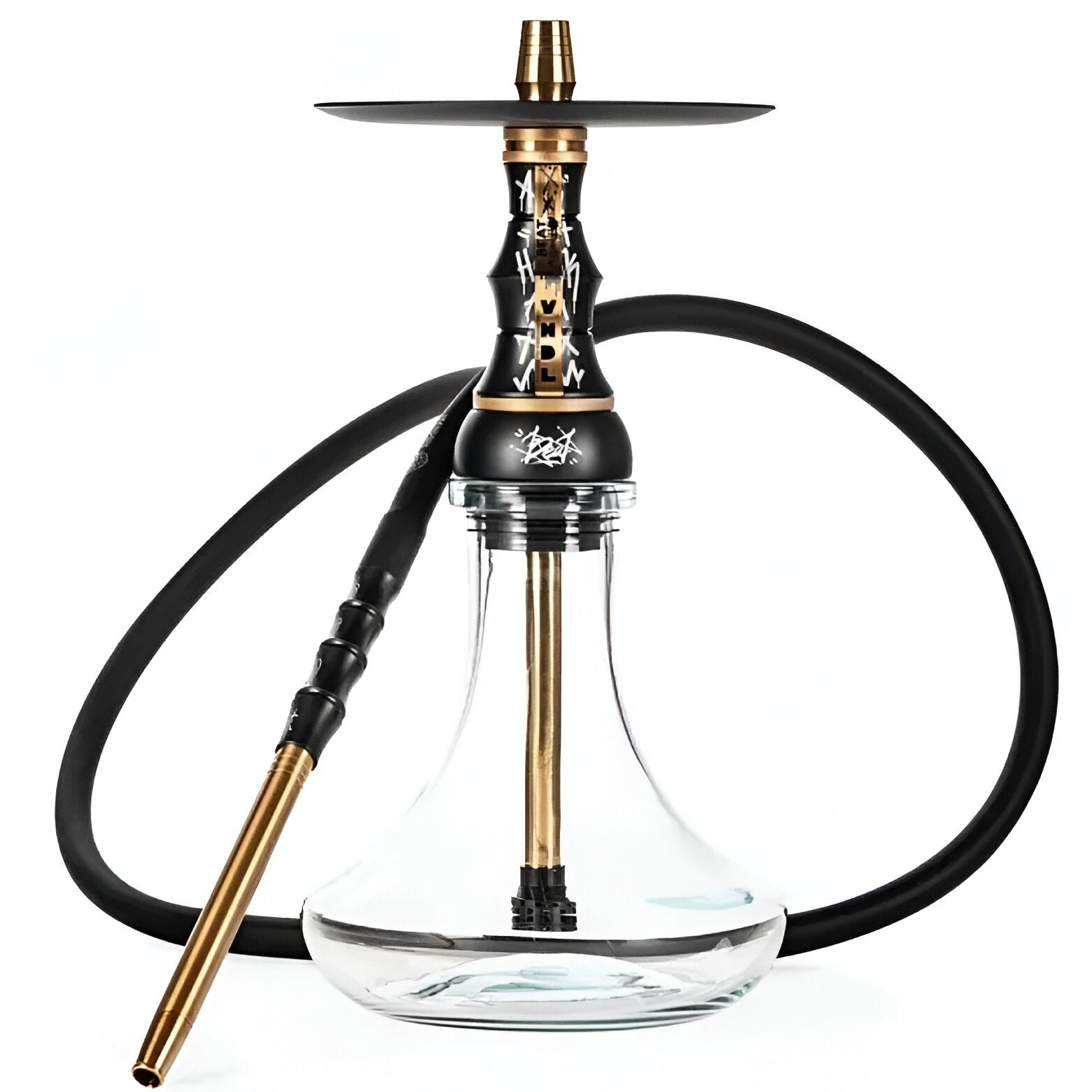 Original Alpha Hookah Beat VNDL Black with White Clear Flask (Complete Set)