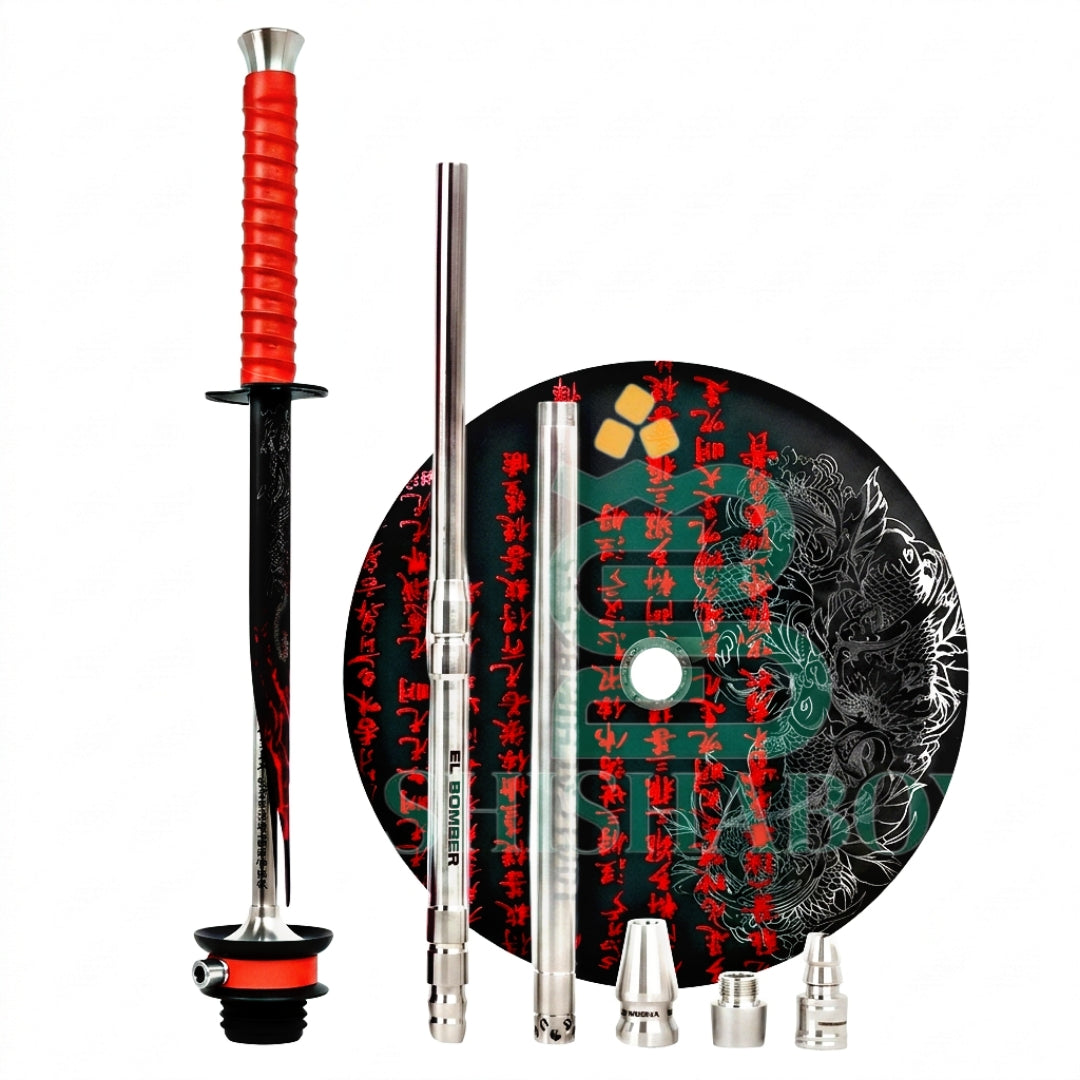 Original Hookah El Bomber Katana Black (Without Flask) | Flagship Performance, Tactical Samurai Aesthetics