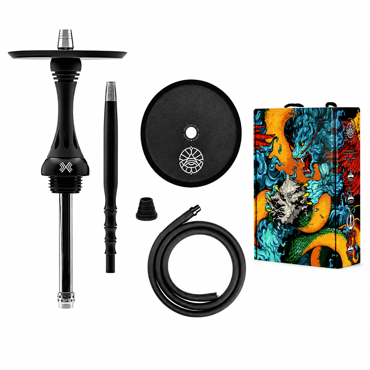 Original Alpha Hookah X Black Matte (Without Flask) | The Icon of Minimalist Stealth