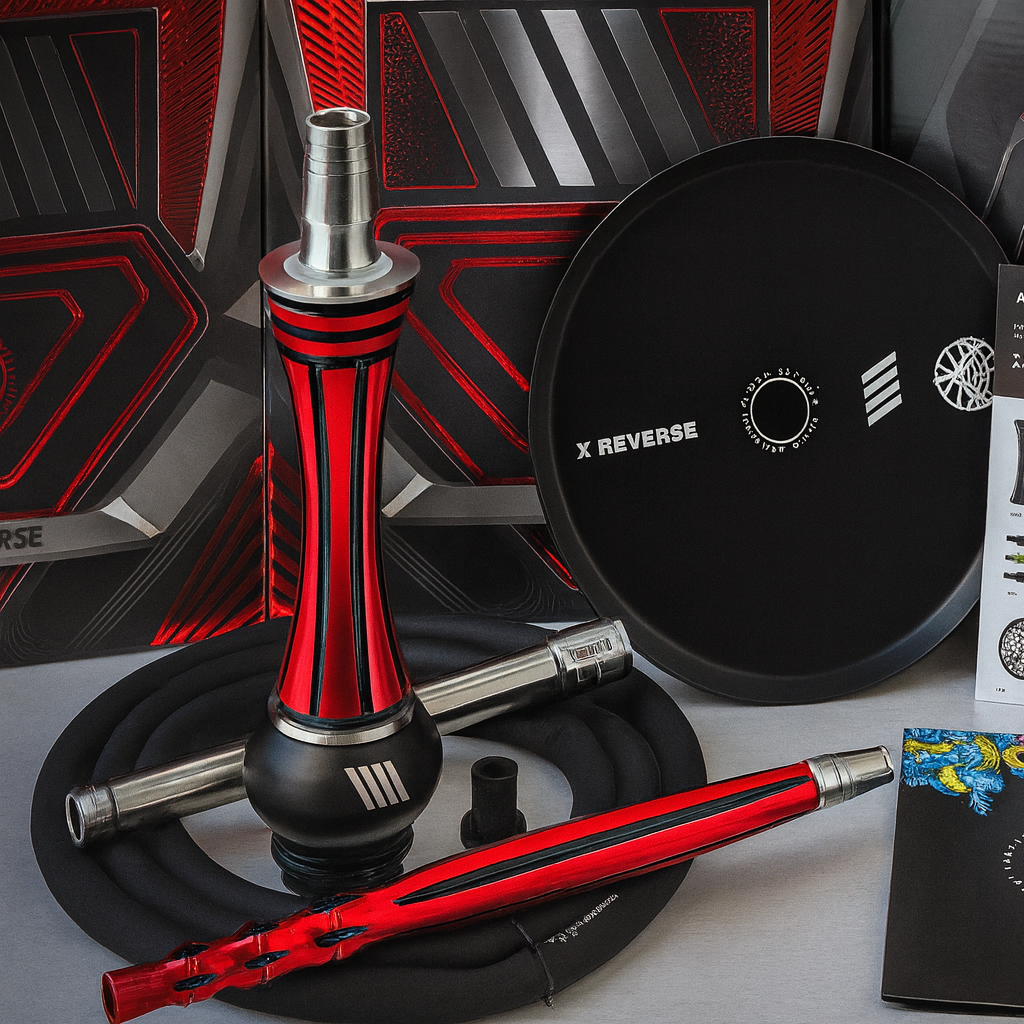 Original Alpha Hookah X Reverse (Red Black) | Futuristic Design, Adjustable Airflow