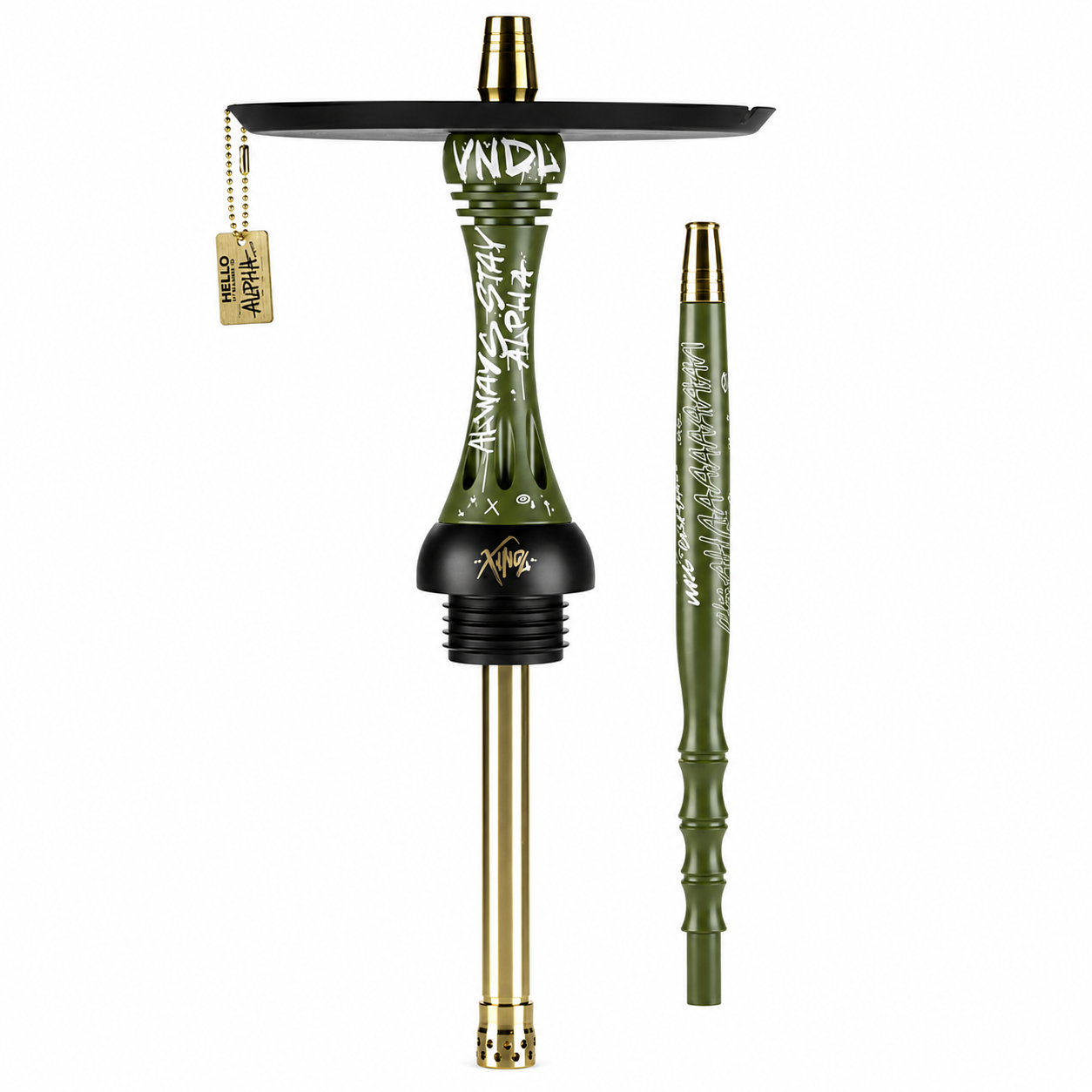 Alpha Hookah X VNDL Olive (Without Flask) | Street Art Meets Olive Green