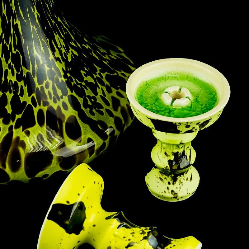 NJN Lotus Matt Lime Phunnel Bowl | Handcrafted White Clay Hookah Bowl