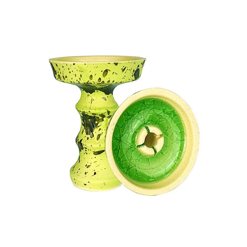 NJN Lotus Matt Lime Phunnel Bowl | Handcrafted White Clay Hookah Bowl