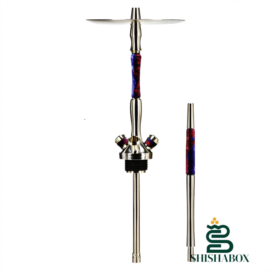 Original Union Hookah Fibonacci Hybrid Pink-Violet (Without Flask) | Ultra Premium Hybrid Mechanics, Exotic Stabilization